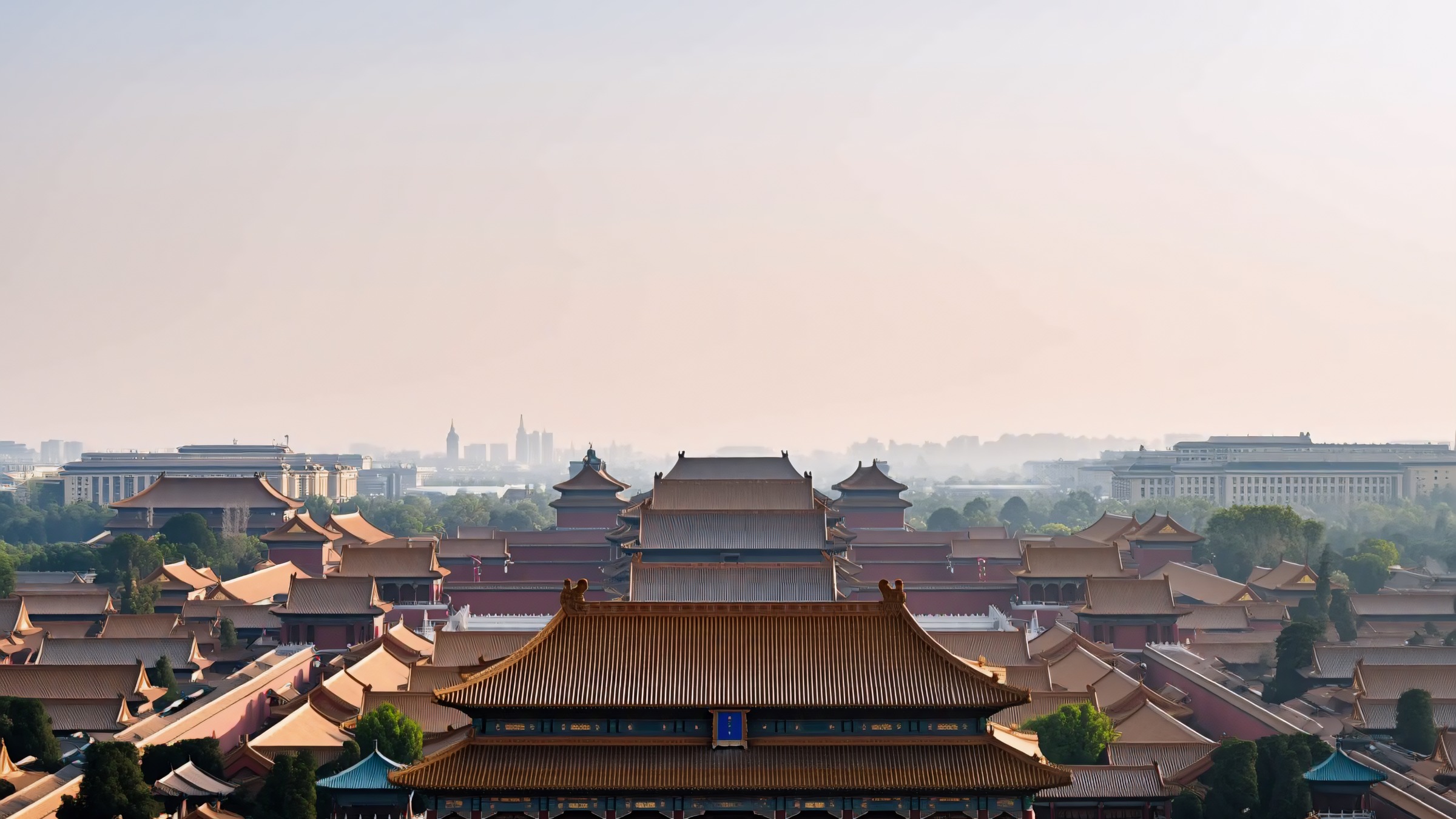 Morning over the rooftops of the Forbidden City